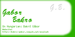 gabor bakro business card