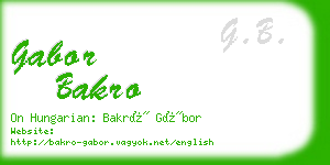 gabor bakro business card